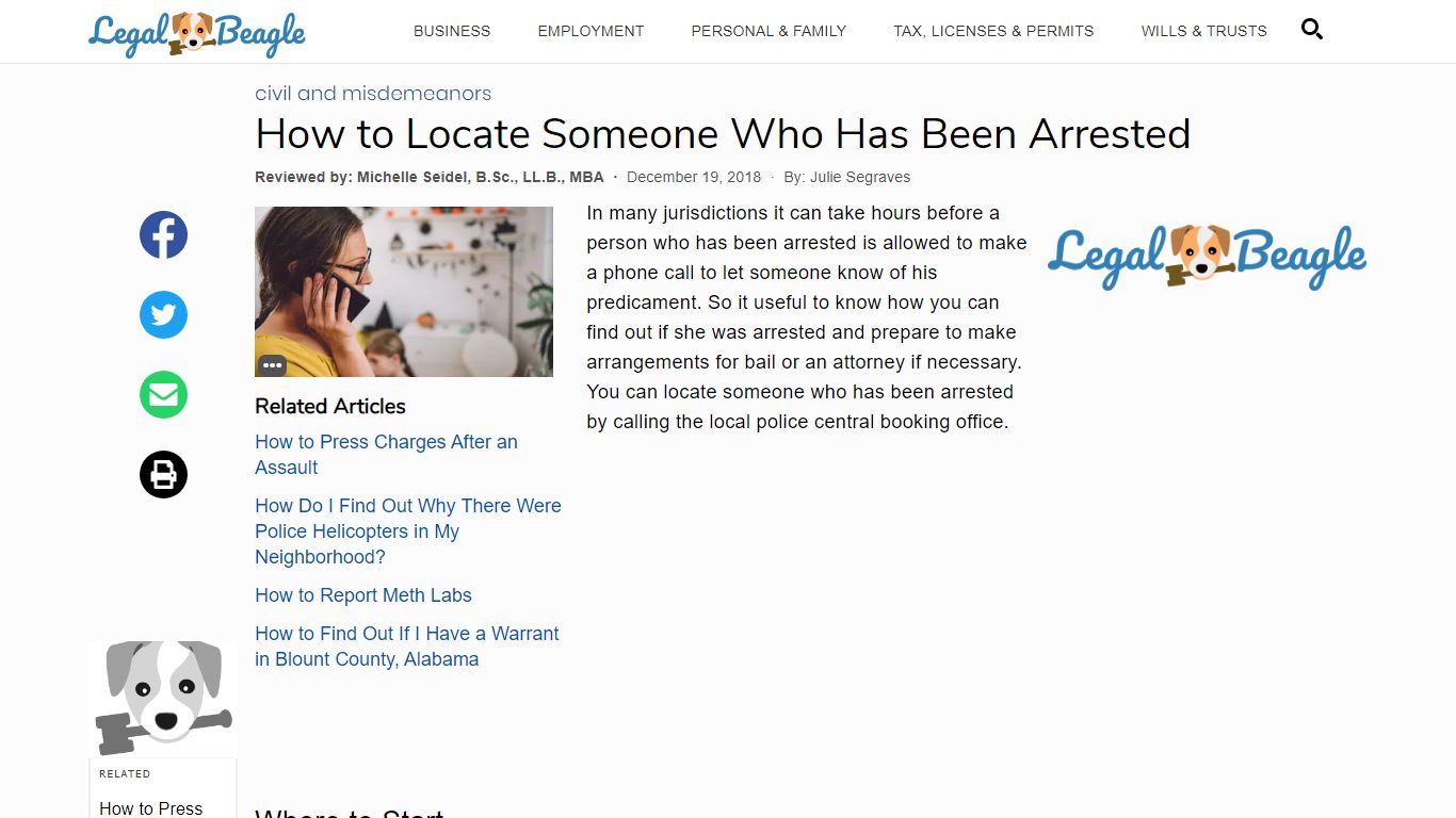 How to Locate Someone Who Has Been Arrested | Legal Beagle